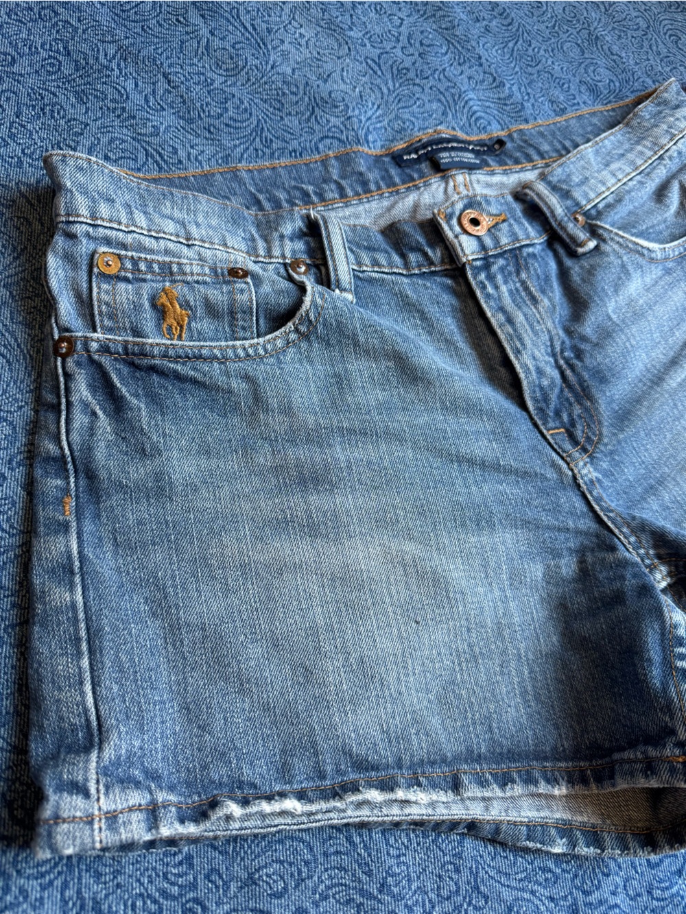 Ralph Lauren Sport VTG Low Rise Denim Shorts Embroidered Pony | Size 8